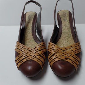 Kenneth Cole Reaction Brown/Tan Slingback The Max Shoes Size: 7 1/2